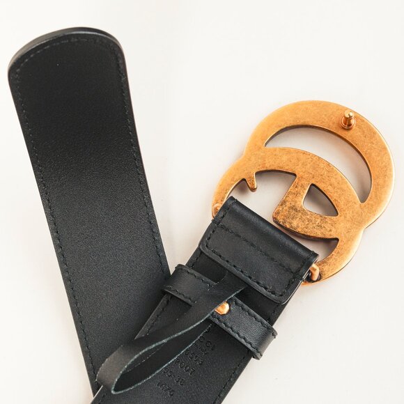 Gucci GG Marmont Black Leather Wide Belt - Picture 4 of 5